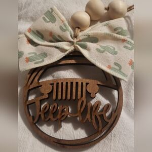 Jeep life laser engraved car charm/ Christmas ornament